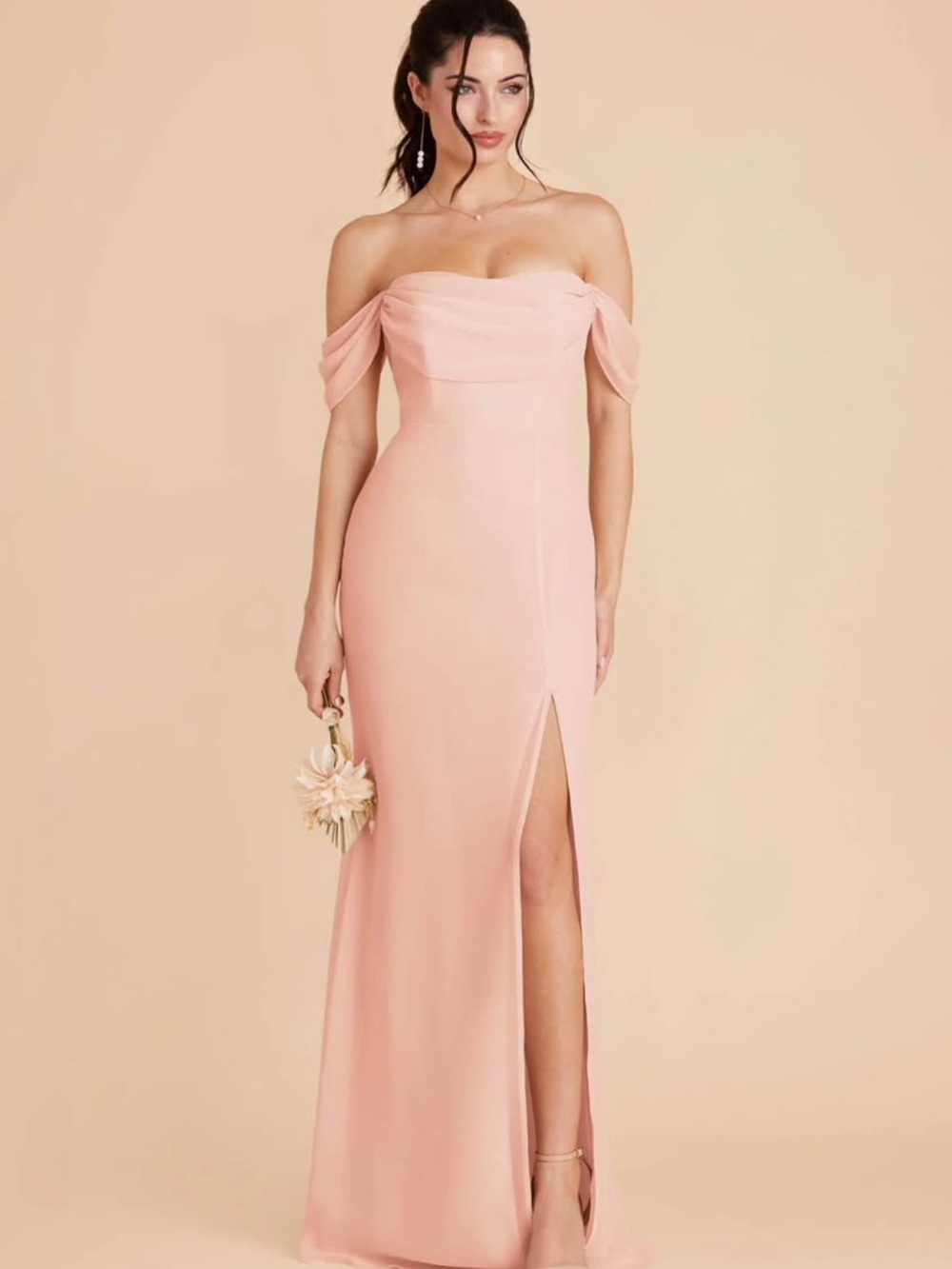 Birdy Grey Blush Pink One-Shoulder Evening Gown